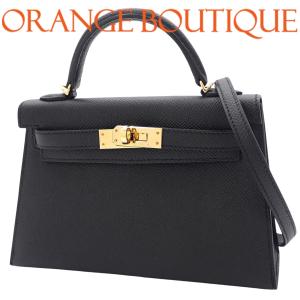 HERMES(エルメス) ミニケリー ブラック黒 エプソン ゴールド金具 U刻印 ハンドバッグ ミニバッグ ショルダー 40802194588【アラモード】