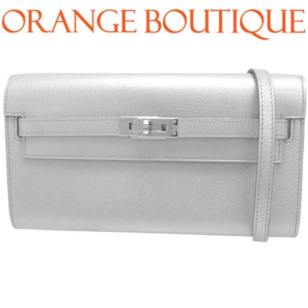 HERMES(エルメス) ケリーウォレット トゥーゴー アルジャン シルバー シェーブルシャムキラ ...
