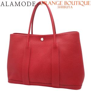 HERMES(エルメス) ガーデンパーティPM ルージュピマン レッド赤 ネゴンダ シルバー金具 T刻 ハンドバッグ 40802194720【アラモード】