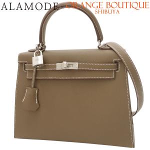 【新品】HERMES(エルメス) ケリー25 (外縫い) G刻 エトープ/エトゥープ グレージュ エプソン シルバー金具 2WAY 40802195256【アラモード】