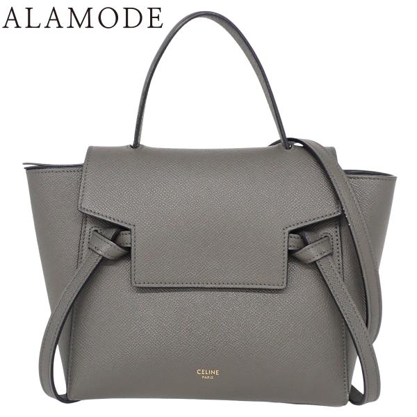 CELINE(セリーヌ) ベルトバッグ ナノ ハンドバッグ 2WAY ショルダー 肩掛け グレインカ...