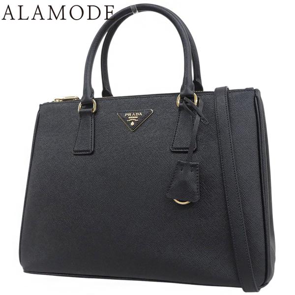 PRADA(プラダ) ガレリア ラージ ハンドバッグ 2WAY サフィアーノレザー ネロ ブラック黒...