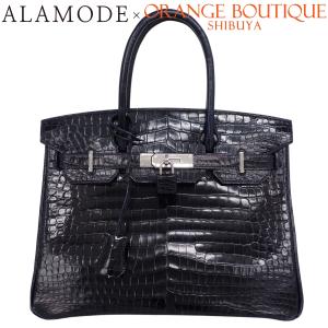 HERMES(エルメス) バーキン30 ブルーマリン ネイビー紺 ポロサス クロコダイル シルバー金具 T刻印 40802200676【中古】【アラモード】