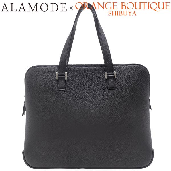 HERMES(エルメス) エスカパーダ ブラック黒 フィヨルド シルバー金具 不鮮明刻印 ハンドバッ...