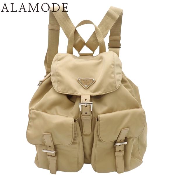 プラダ ポーチ付 ミディアム Re-Nylon バックパック ナイロン デザートベージュ 1BZ81...