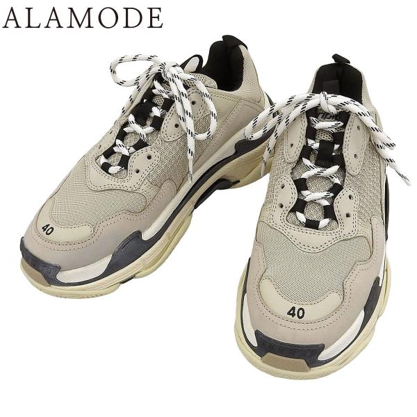 BALENCIAGA(バレンシアガ) トリプルS スニーカー 40 ポリエステル ポリウレタン ベー...