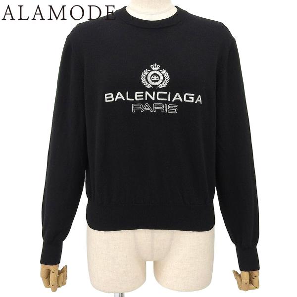 BALENCIAGA(バレンシアガ) エンブレム ロゴ刺繍 ニット セーター 2019年 XS ウー...
