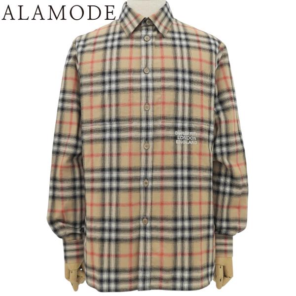 BURBERRY(バーバリー) ノバチェック 長袖シャツ S コットン ブラウン茶 8036773 ...