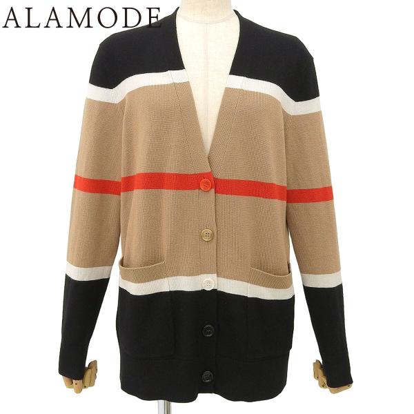 BURBERRY(バーバリー) フィリッパ カーディガン SP カシミヤ シルク ベージュ ブラック...