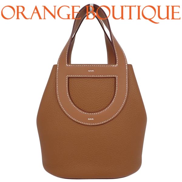 HERMES(エルメス) インザループ18 ゴールド ブラウン茶 トリヨンクレマンス ゴールド金具 ...