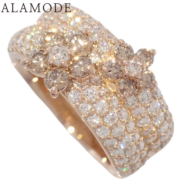 【保証書付】ポンテヴェキオ D1.07/0.4 フラワー ダイヤ リング K18PG 7.0g 指輪...