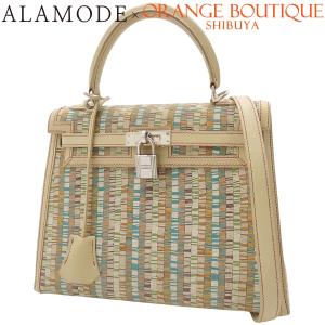 HERMES(エルメス) ケリー25 (外縫い) ベージュ バレニア ヴィブラートスニップ シルバー金具 □E刻印 40806000198【中古】【アラモード】