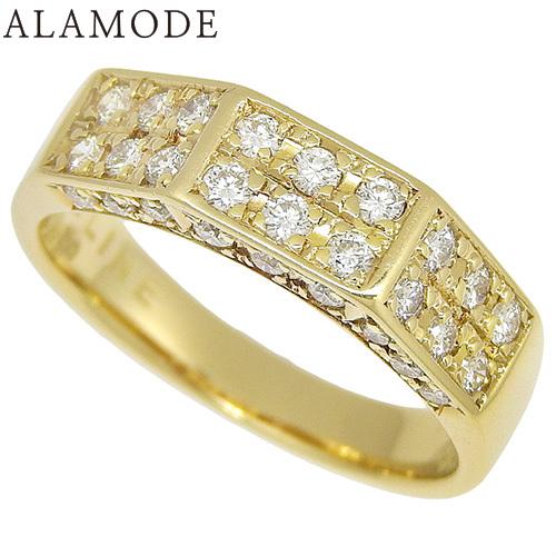 CELINE セリーヌ パヴェダイヤモンド ルビー リング K18 YG 指輪 アクセサリー ジュエ...