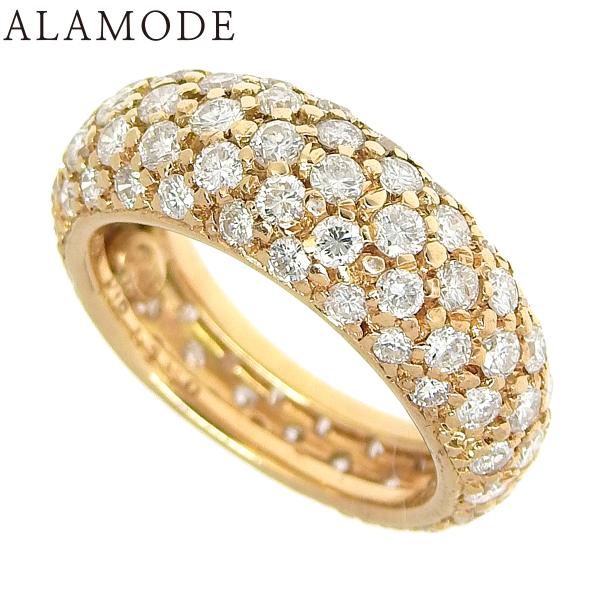 Ｄ1.50 パヴェ ダイヤモンド リング K18 ピンクゴールド PG  ジュエリー 2.5(42....