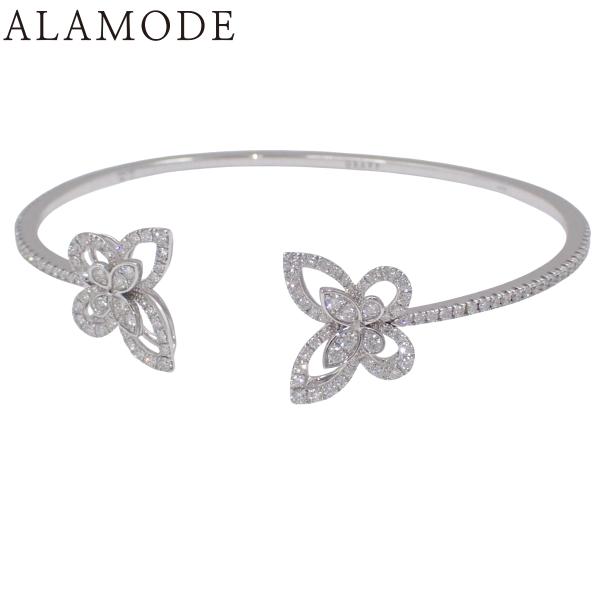 【保証書付】グラフ ダブル バタフライ シルエット ダイヤモンド バングル RGB499 K18 ホ...