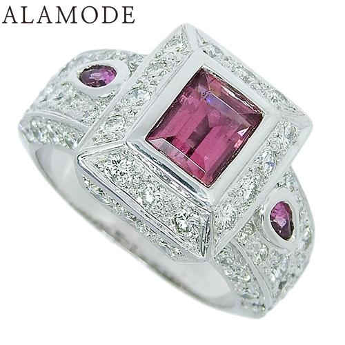 D1.75 ピンクトルマリン ダイヤモンド リング K18 ホワイトゴールド WG 指輪 13(53...