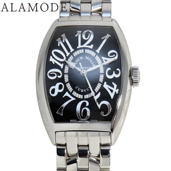 フランクミュラー トノーカーベックス  5850SCREL SS 自動巻き 腕時計 ブラック シルバ...