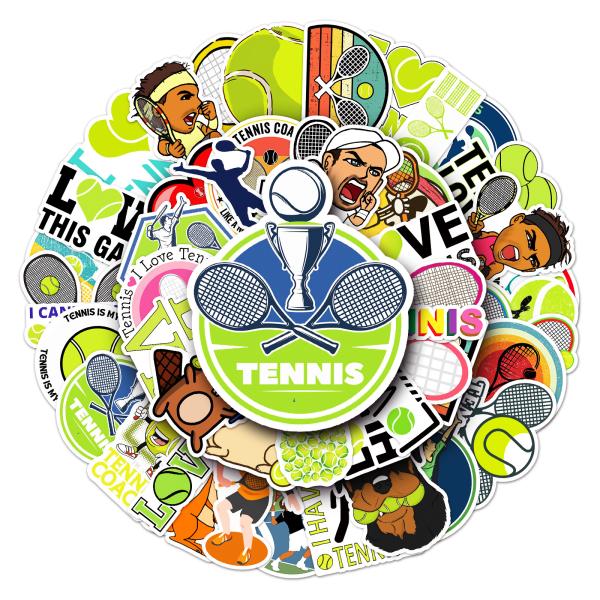 テニス　tennis　プロテニス　サークル　デコレーション　シール　ステッカー50枚YA