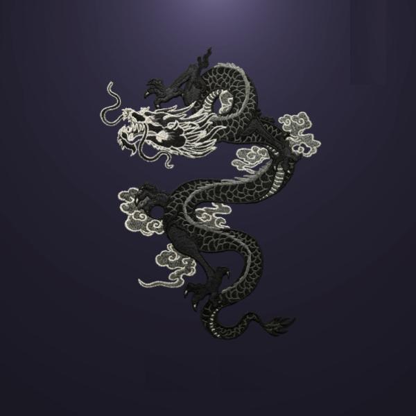 ししゅうワッペン　アプリケ　龍　竜　ドラゴン　ビッグサイズ　バイクウェア　特攻服　成人式　袴　振袖　...