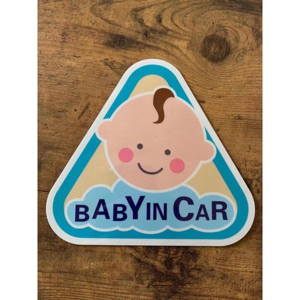 BABY IN CAR　マグネットタイプ　赤ちゃんが乗っています　安全運転　後車注意　あおり運転防止...
