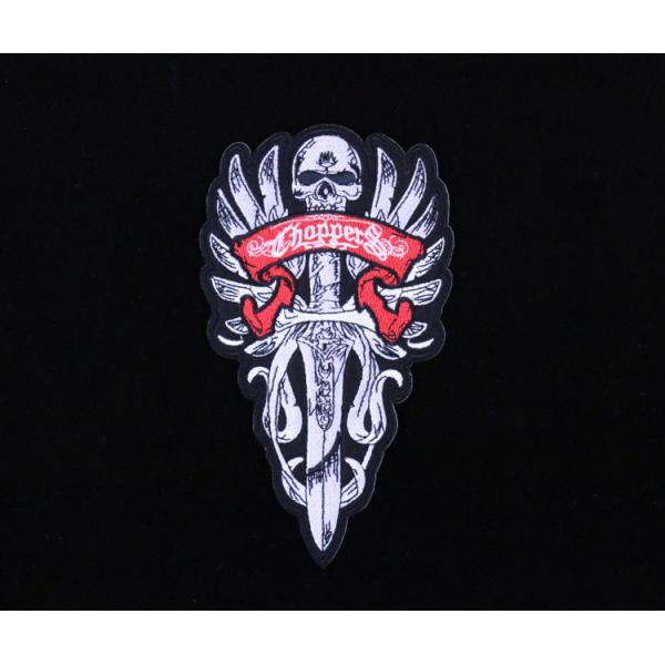 刺繍ワッペン　アイロンワッペン　バイク　二輪車　髑髏　頭蓋骨　どくろ　ハーレー　スカル　バイクウェア...