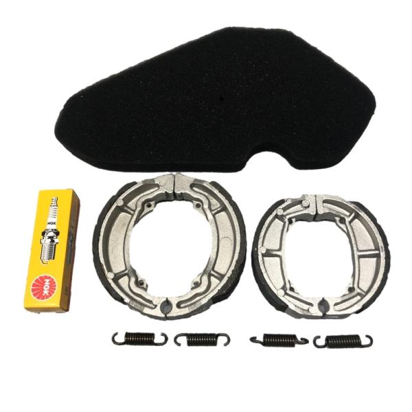 レッツ2/DX/CA1KA/前後ブレーキパッド/シュー/エアフィルター/NGKプラグ(BPR6HS)...