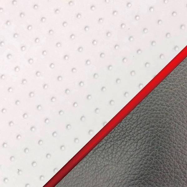 日本製 カスタム シートカバー チョイノリ エンボスホワイト/赤パイピング  張替 純正シート 対応