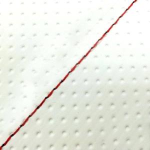 日本製 カスタム シートカバー シャリー 角ライト 12V エンボスホワイト/赤ステッチ 張替 純正シート 対応の商品画像