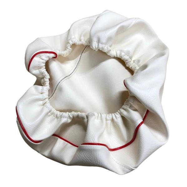 ビーノ VINO(5AU/SA10J) シートカバー 白生地・赤パイピング  被せるタイプ 純正シー...