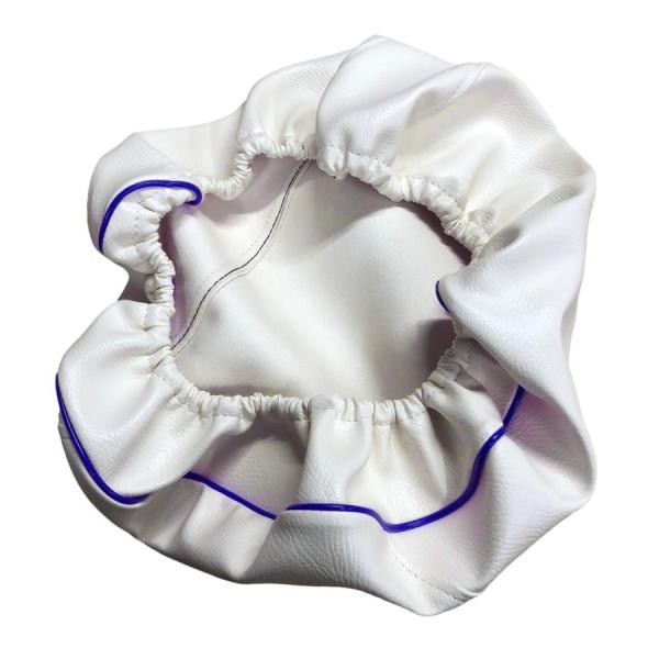 ビーノ VINO(5AU/SA10J) シートカバー 白生地・青パイピング  被せるタイプ 純正シー...