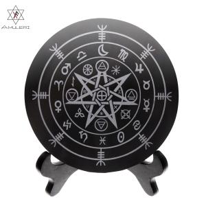 開運グッズ 魔除 黒曜石 ミラー オブシディアン ペンタクルミラー
