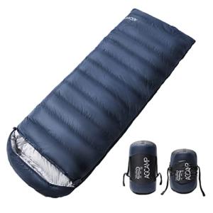 AGCAMP 寝袋 シュラフ 封筒型 ダウン 700fp 400T 高級ダウン キャンプ アウトドア コンパクト オールシーズン 布団代わりに