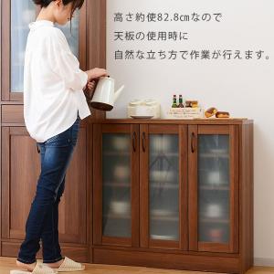 食器棚 幅90cm レンジ台 キッチン収納 北...の詳細画像5