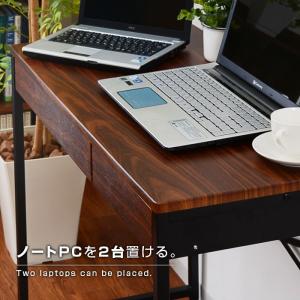 パソコンデスク 幅90 木製 引き出し付き ス...の詳細画像3