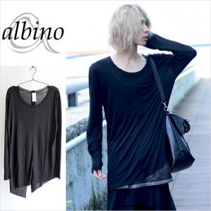 カットソー メンズ ロング丈 モード系 日本製 国産 オリジナル デザイナーズ ブランド 黒 ブラック 変形 Tシャツ 個性的 中性的 ユニセックス レディース Albino 通販 Yahoo ショッピング