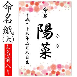 命名紙 用紙のみ デザイン命名紙 （大）【梅】【命名書台紙（大）または手形足形命名書台紙　専用】 赤ちゃん 命名書 命名紙 かわいい｜albumyasan