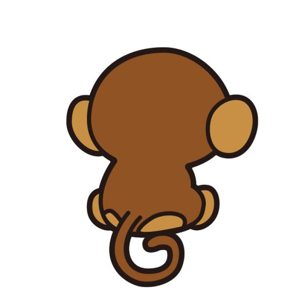 車用 うしろ姿ブラザーズ ステッカー さる サル 猿 モンキー 申 かわいい　A-32
