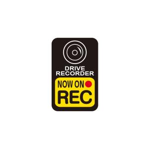 バイク用 ドライブレコーダー ステッカー ドラレコ 縦型 REC Sサイズ ブラック/イエロー A-43