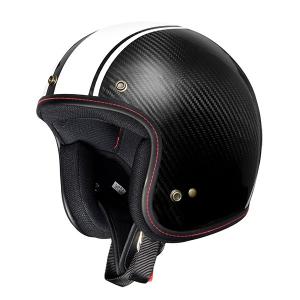 ZEALOT ジーロット godblinc ゴッドブリンク ジェットヘルメット FlyboyJet フライボーイジェット CARBON HYBRID STD GRAPHIC WHITE STRIPE FJ0015