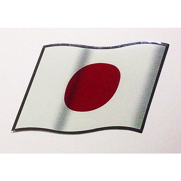 国旗 ステッカー FKA-106 フラッグ日の丸 Sサイズ 縁取は鏡面仕上げのシルバー 80×45m...