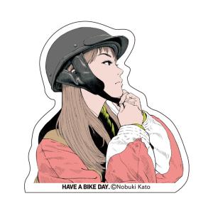 HAVE A BIKE DAY.ステッカー HABD MOTO GIRL Determined イラスト 加藤ノブキ SP-96｜alcoco-plaza