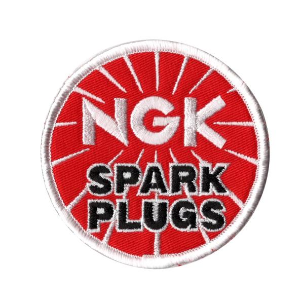 東洋マーク NGK SPARK PLUGS ワッペン レッド 80mm×80mm×4mmアイロン接着...