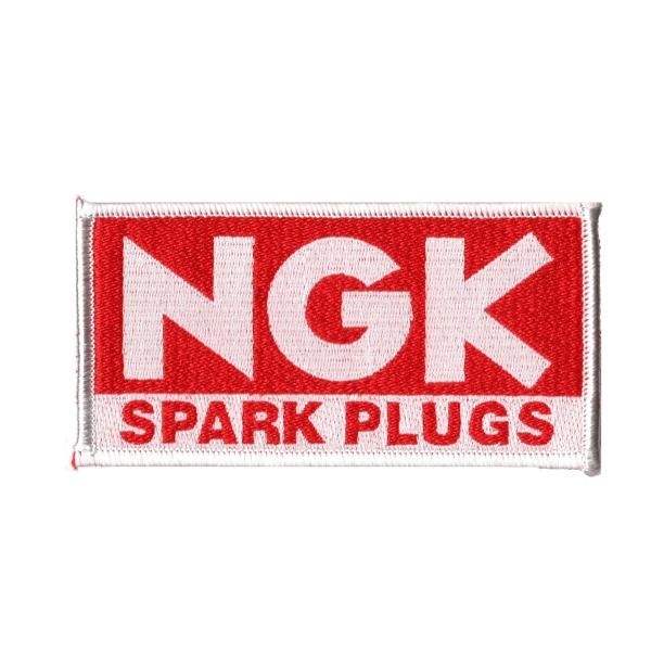 東洋マーク NGK SPARK PLUGS ワッペン レッド 55mm×109mm×4mm アイロン...