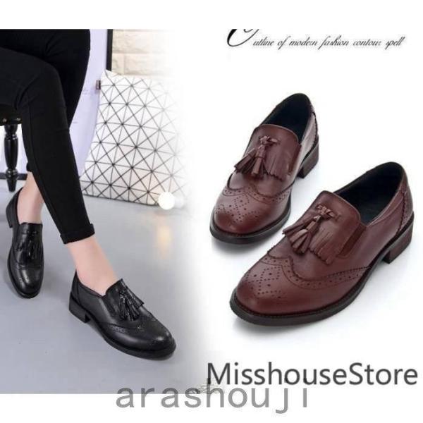 タッセルローファーレディーススリッポンビジネスシューズカジュアルドライビングシューズ革革靴婦人靴おし...