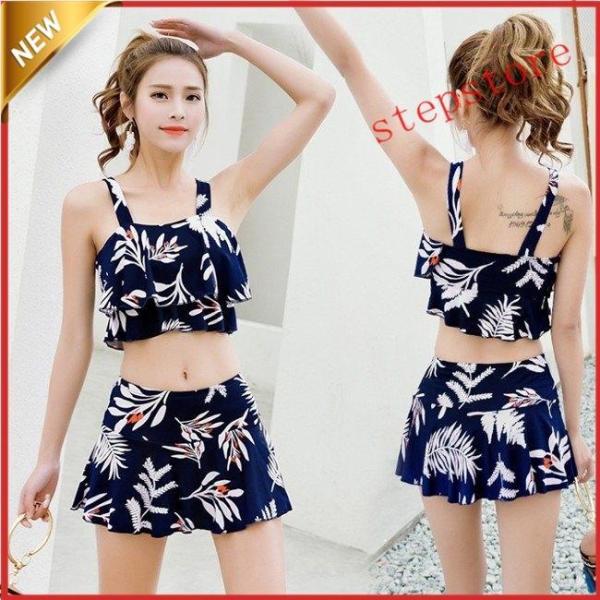 水着 フリル レディース ビキニ 体型カバー 可愛い サマー タンキニスイムウェア 海浴 バンドゥ　...