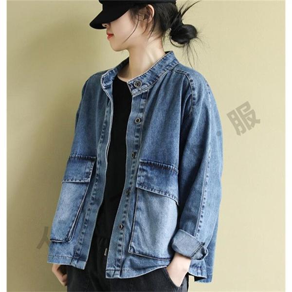 ジャケット レディース デニム アウター ミリタリー Gジャン デニムジャケット 秋 春 コート カ...