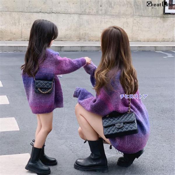 親子ペア セーター リンクコーデ ペアルック ペアお揃い ニット クリスマス 秋冬 タイダイ染め レ...