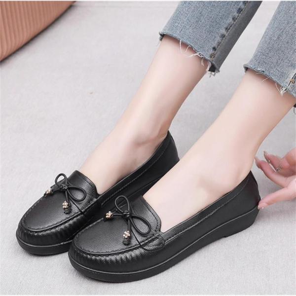 パンプス レディース レインシューズ スリッポン ウォーキング リボン フラットヒール 防水 ワーク...