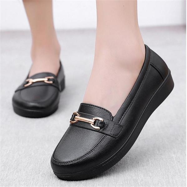 パンプス レディース レインシューズ ローファー ウォーキング 滑り止め フラットヒール 防水 ワー...