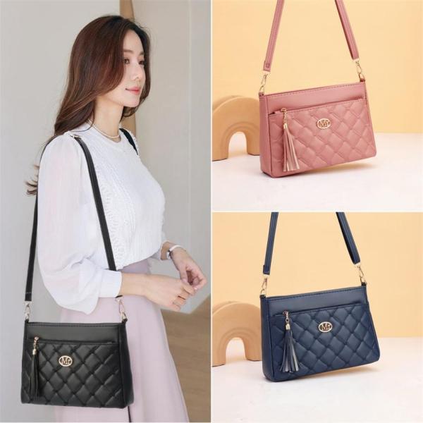 レディースかばん ショルダーバッグ ポシェット 小型 携帯バッグ タッセル カジュアル革鞄 菱形 通...